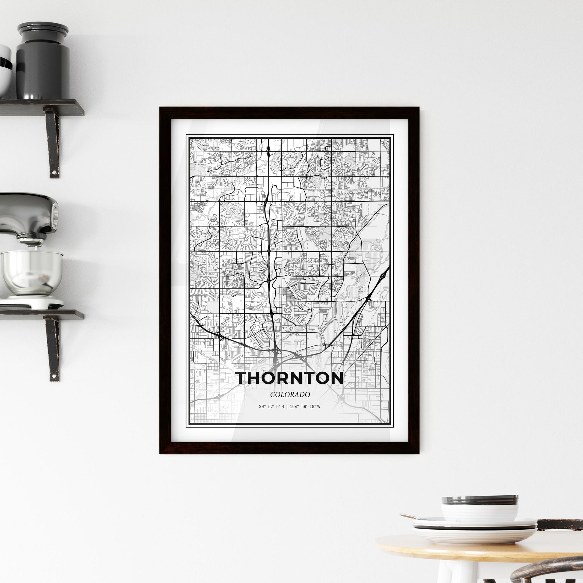 Thornton Colorado - Minimal City Map