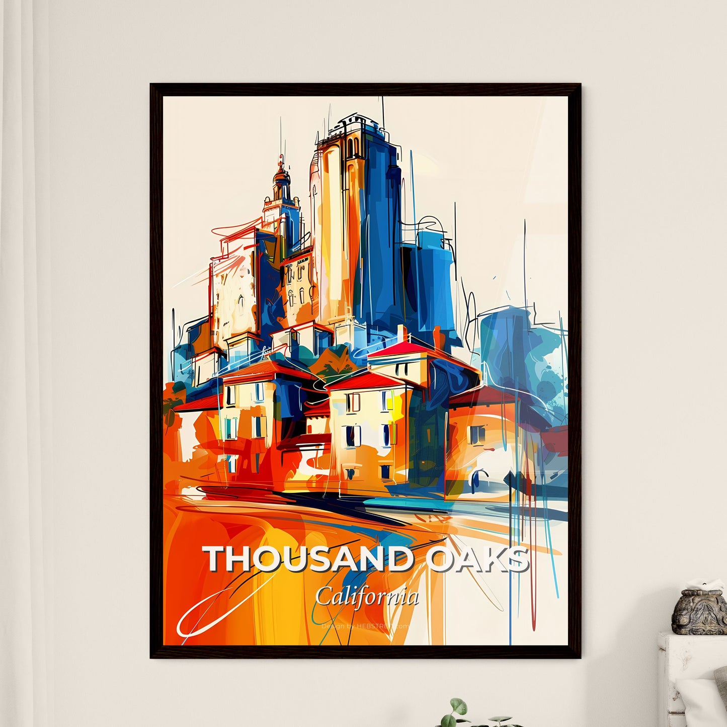 Vibrant Thousand Oaks, California - A Painting Of A City