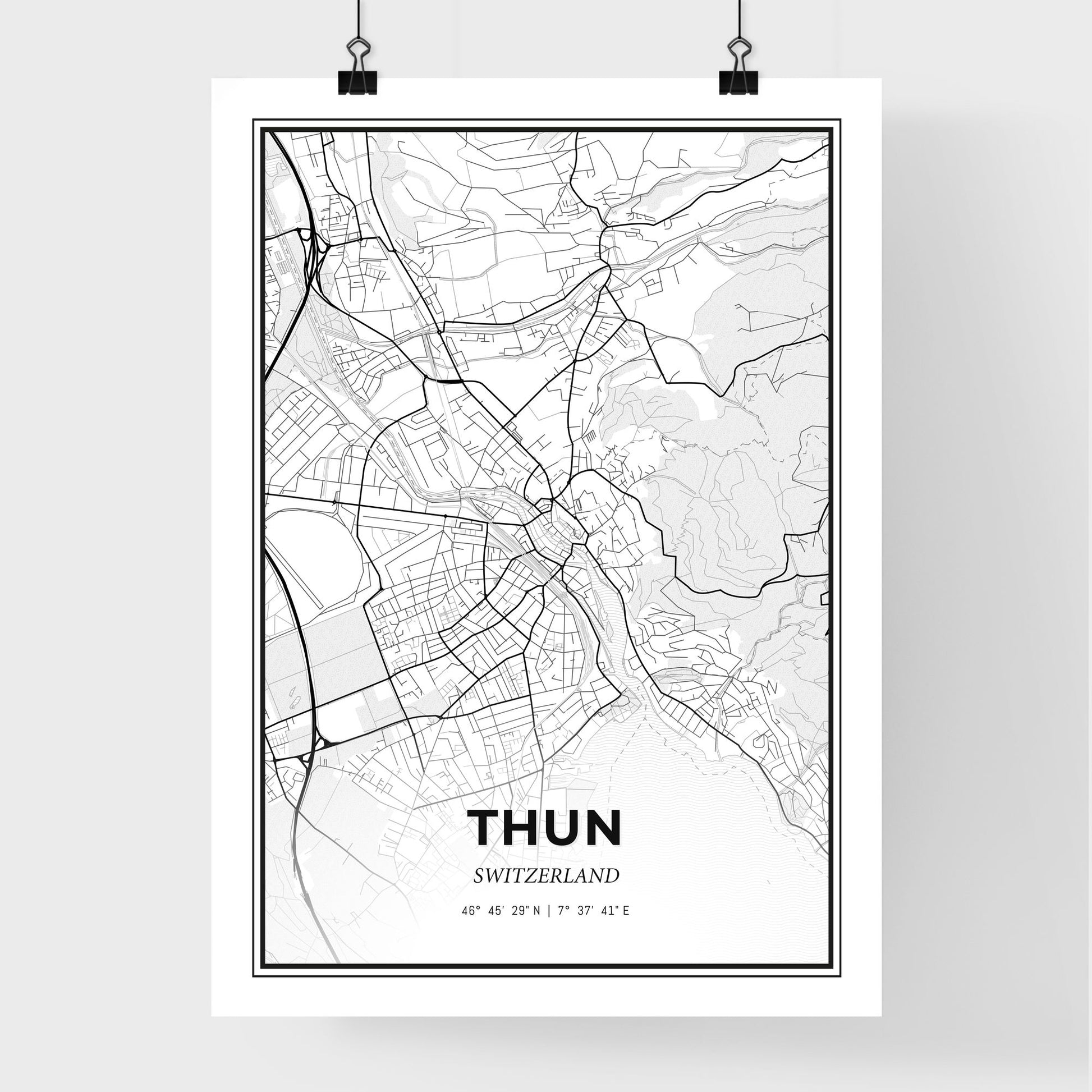 Thun Switzerland - Premium City Map Poster