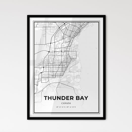 Thunder Bay Canada - Scandinavian Style City Map for Modern Home Decor