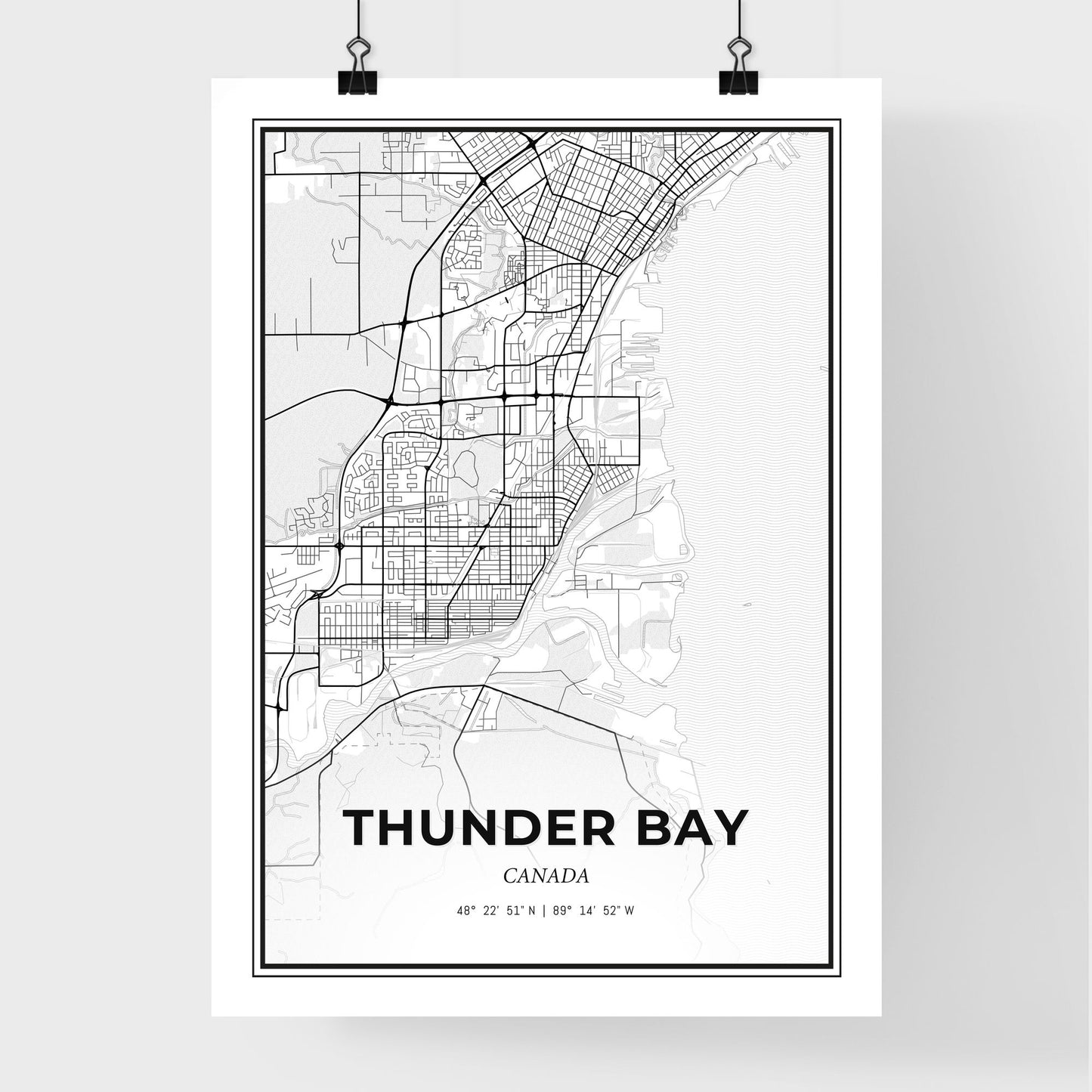 Thunder Bay Canada - Premium City Map Poster