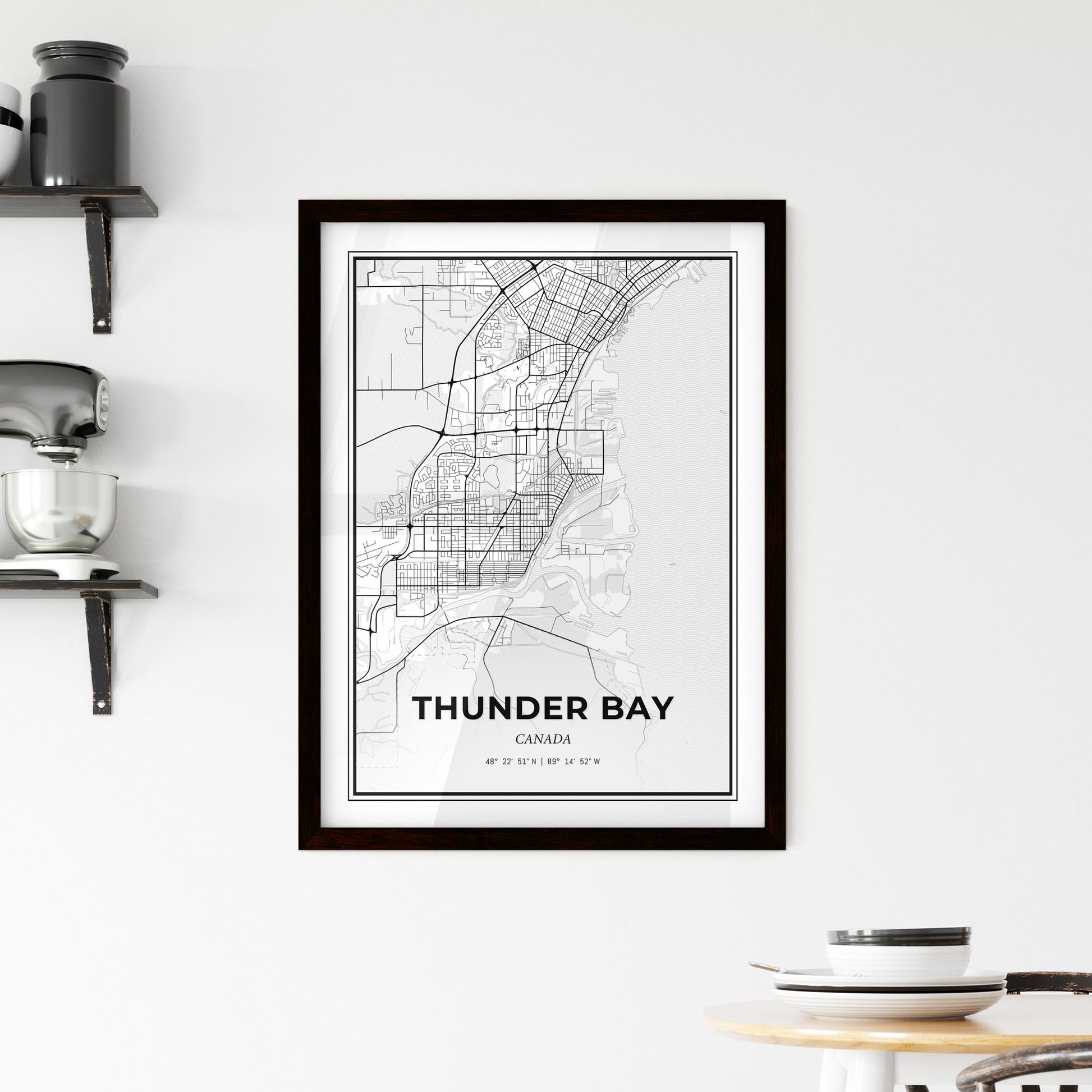 Thunder Bay Canada - Minimal City Map