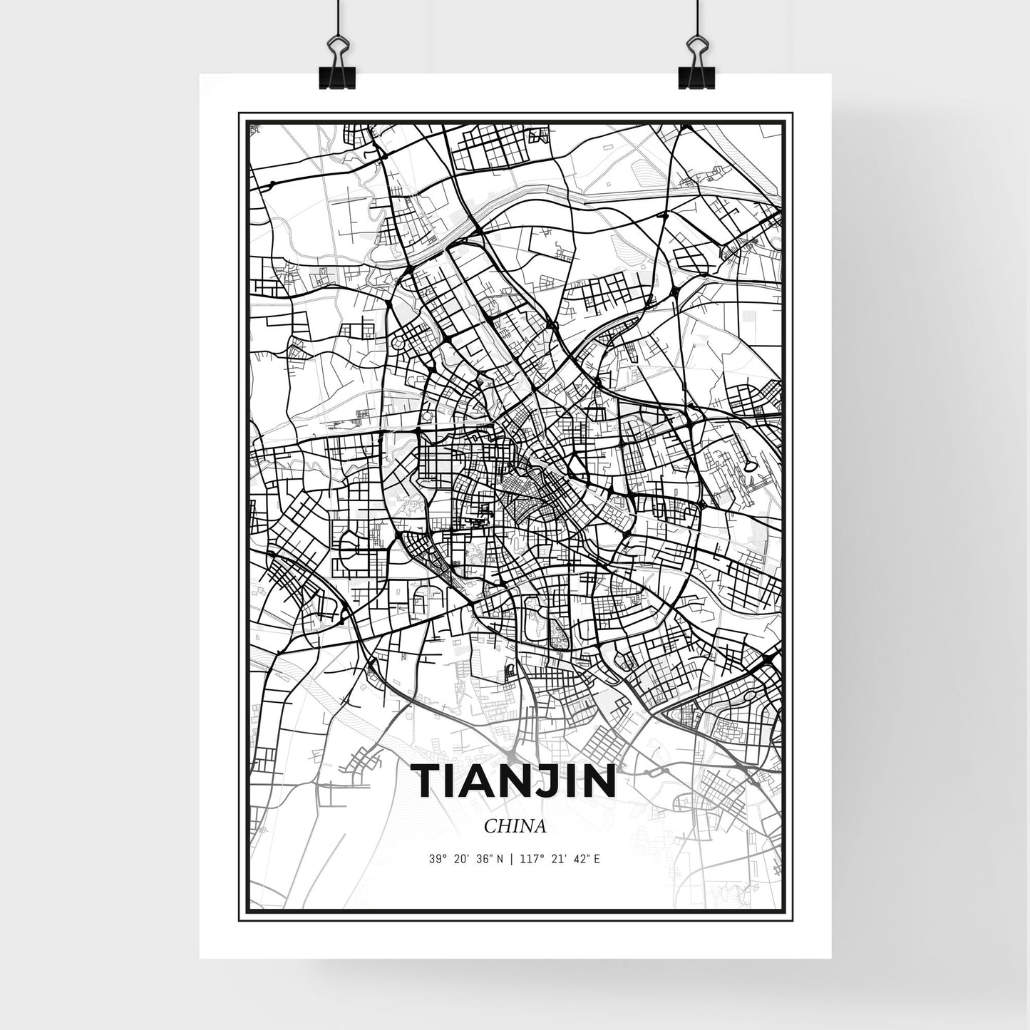 Tianjin China - Premium City Map Poster