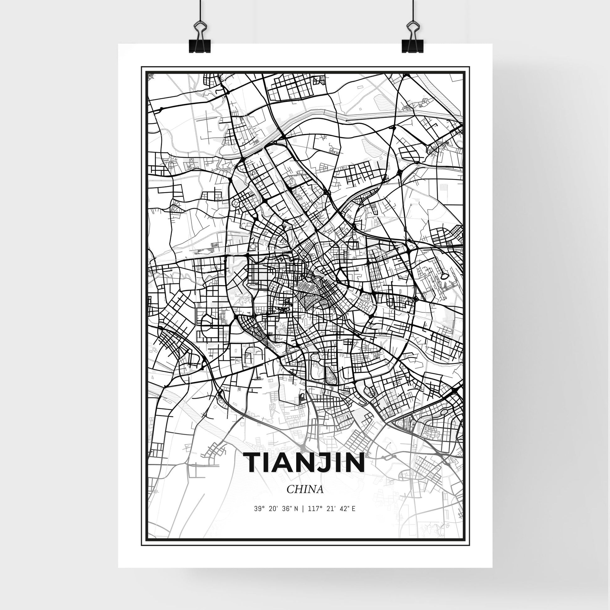 Tianjin China - Premium City Map Poster