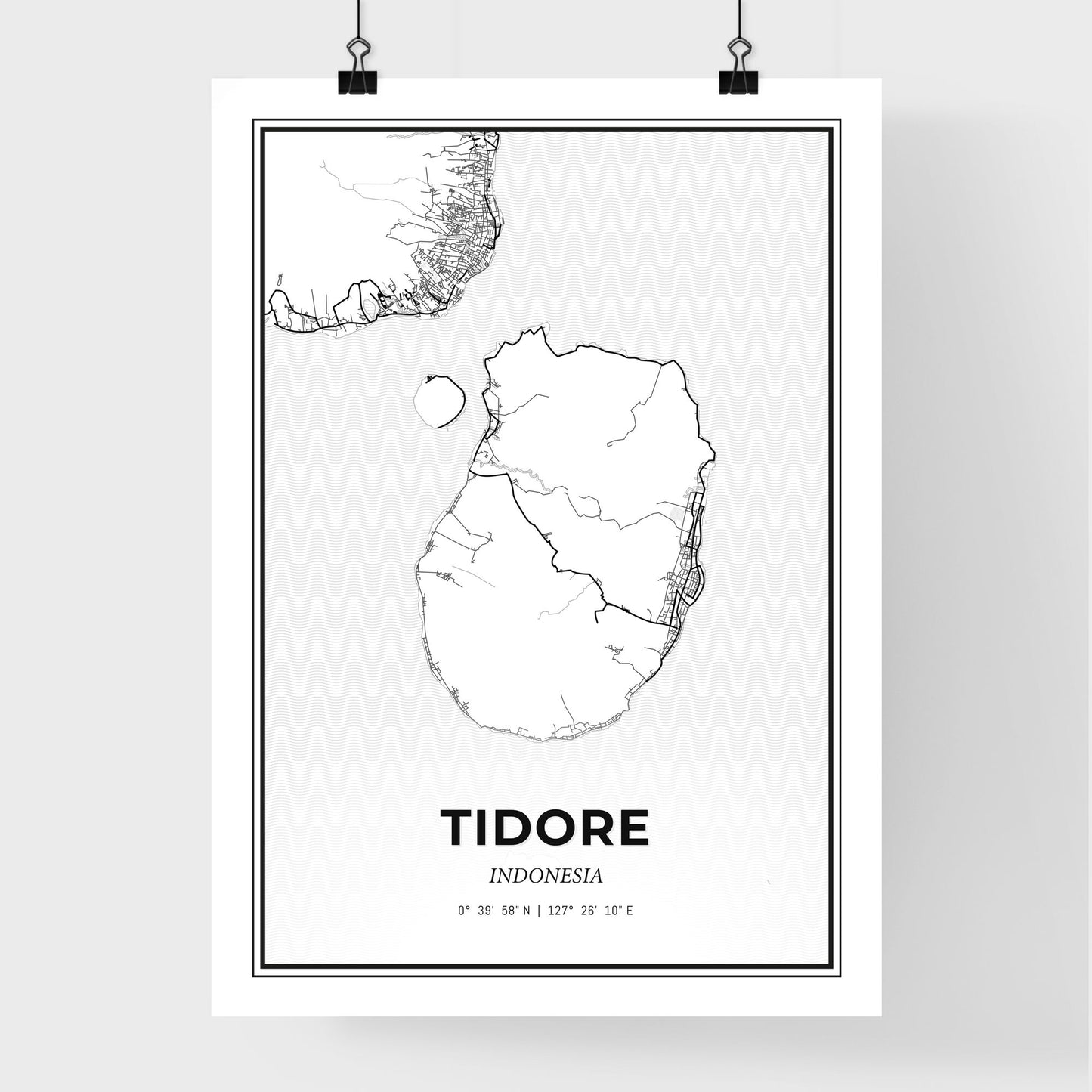 Tidore Indonesia - Premium City Map Poster