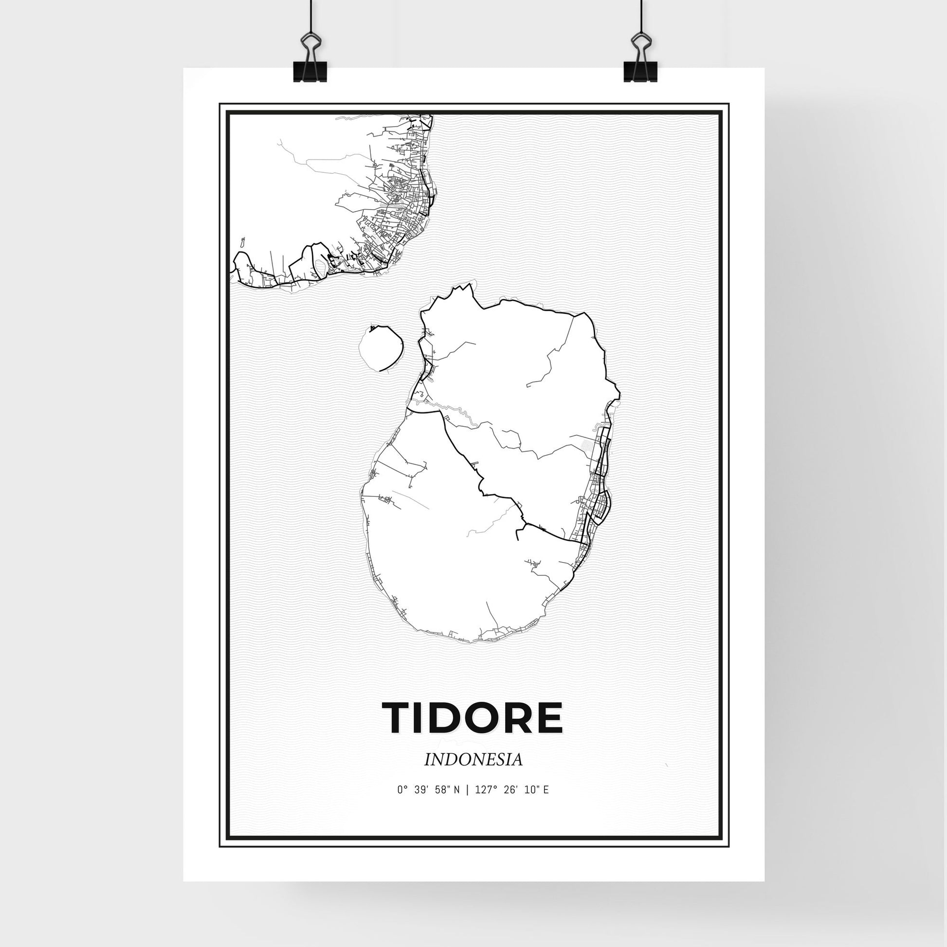 Tidore Indonesia - Premium City Map Poster