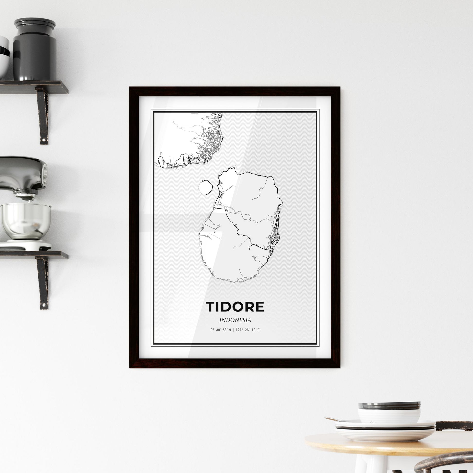 Tidore Indonesia - Minimal City Map