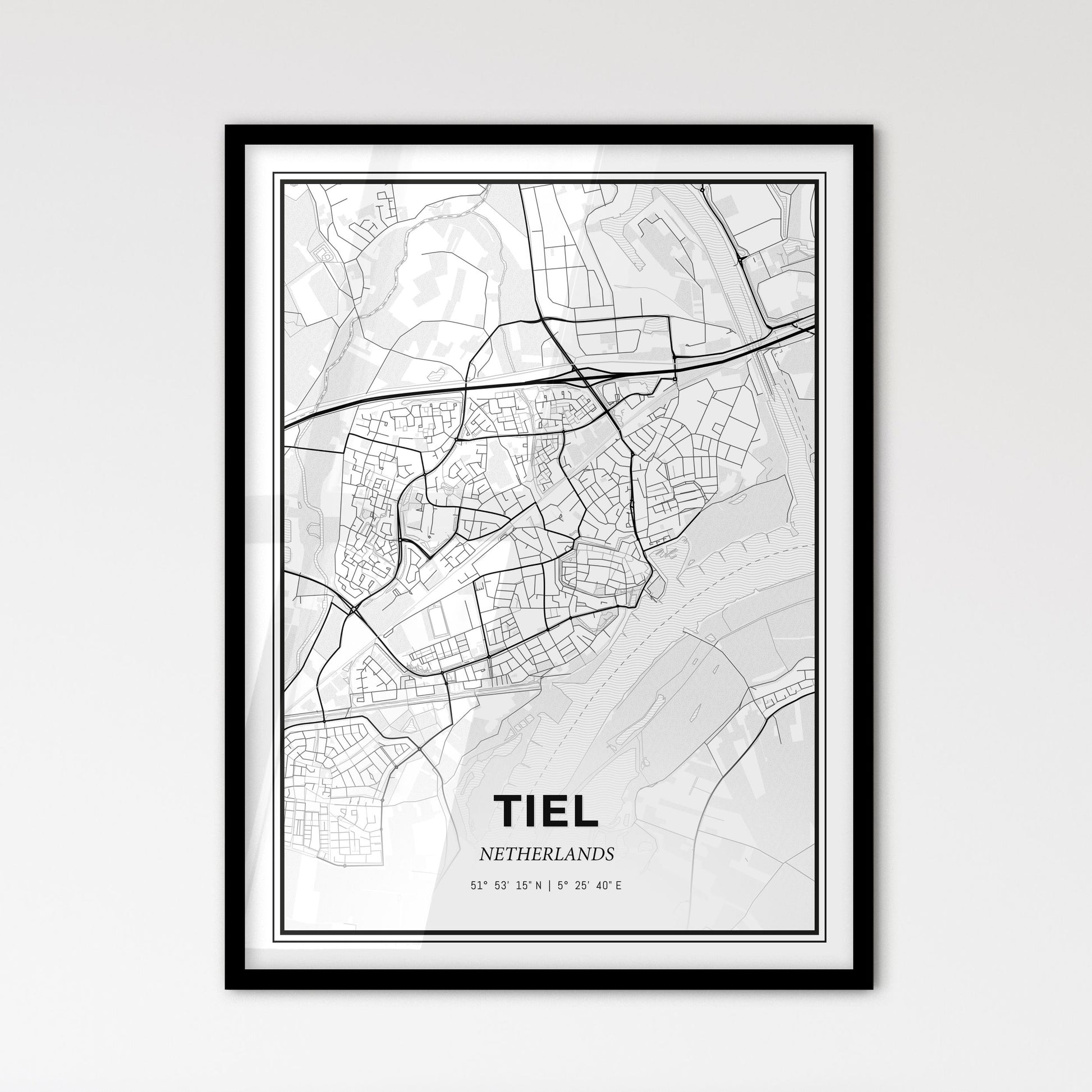  Tiel Netherlands - Scandinavian Style City Map for Modern Home Decor