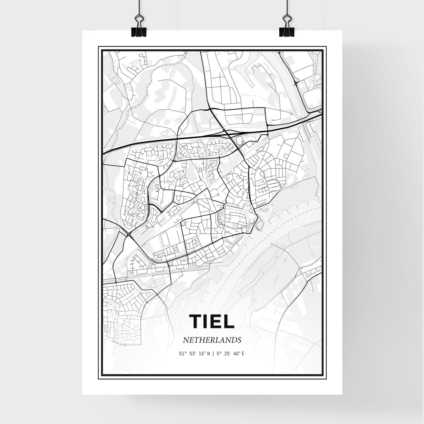  Tiel Netherlands - Premium City Map Poster