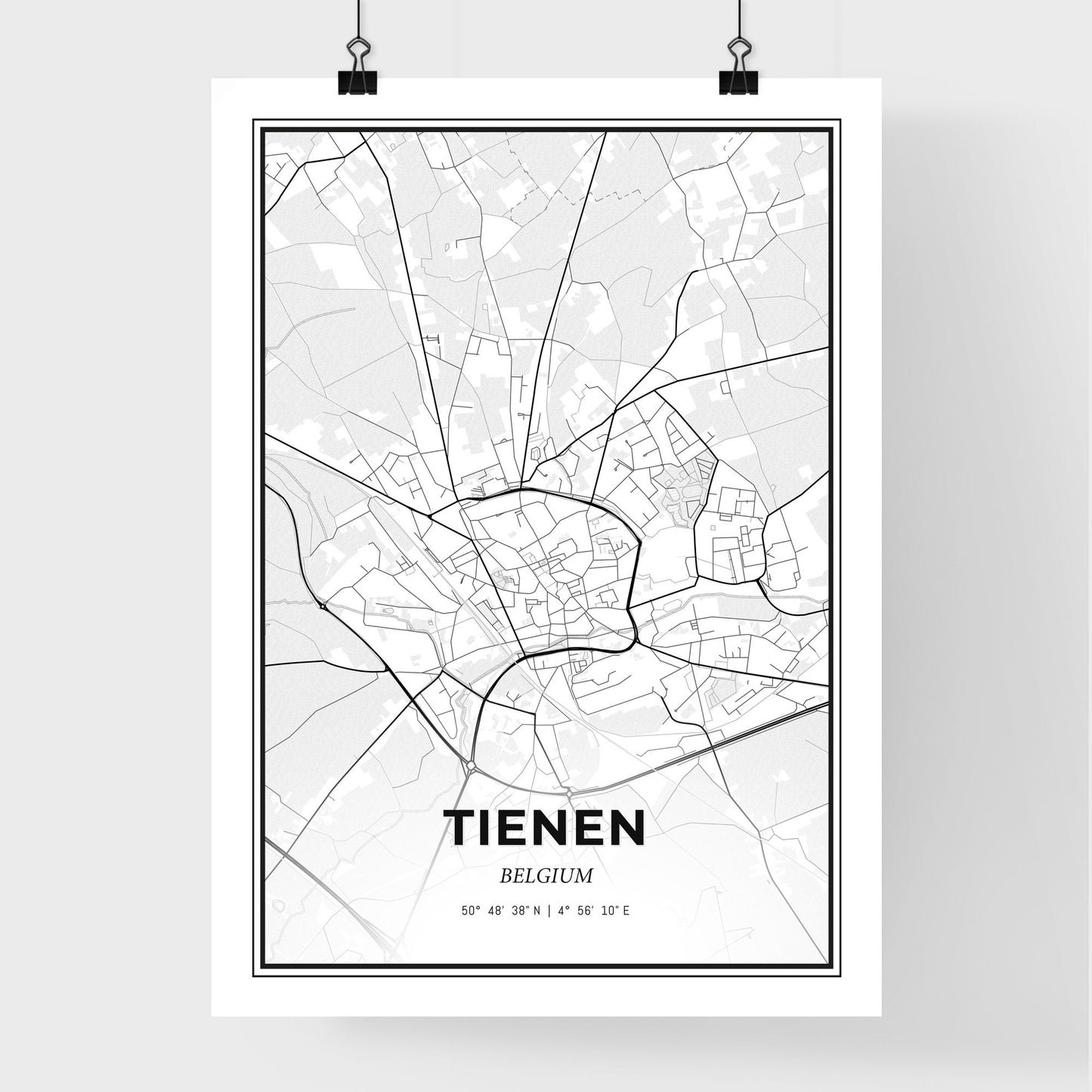 Tienen  Belgium - Premium City Map Poster