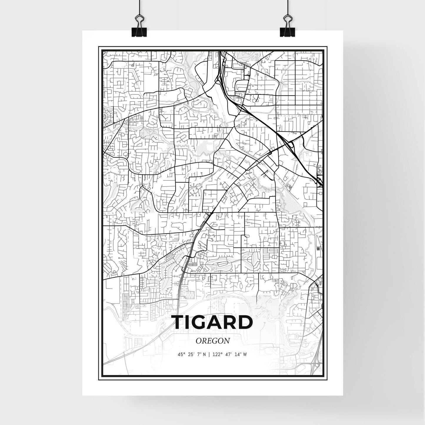 Tigard Oregon - Premium City Map Poster