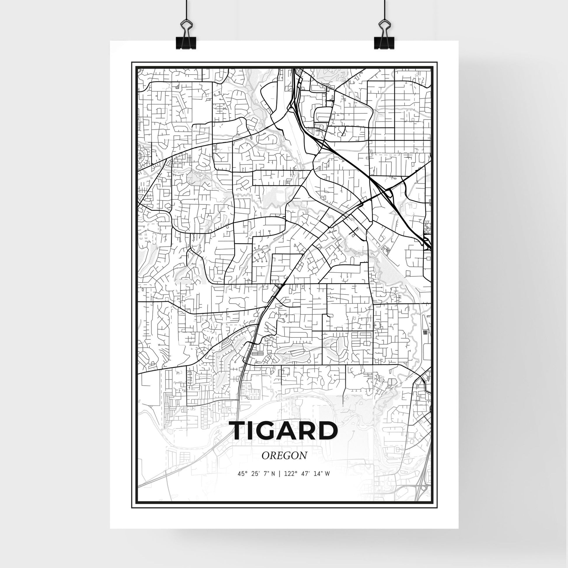 Tigard Oregon - Premium City Map Poster