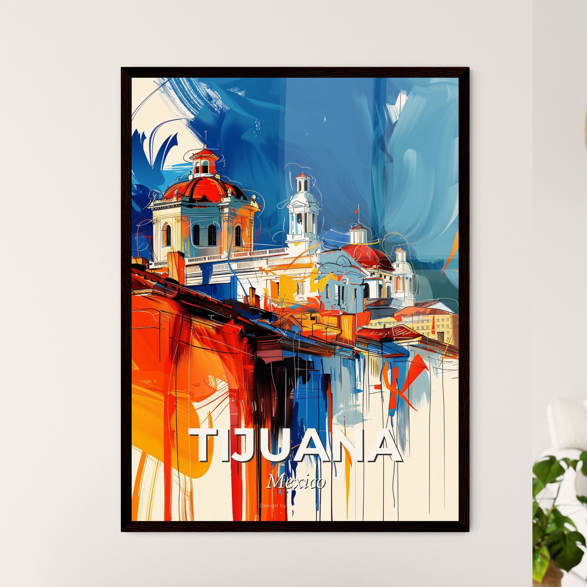 Vibrant Tijuana, Mexico - A Painting Of A Building