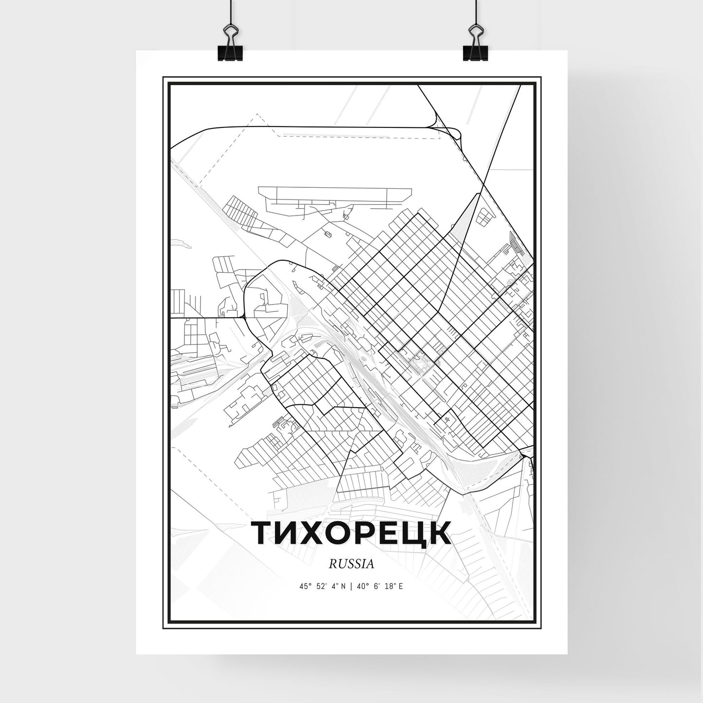 Tikhoretsk Russia - Premium City Map Poster