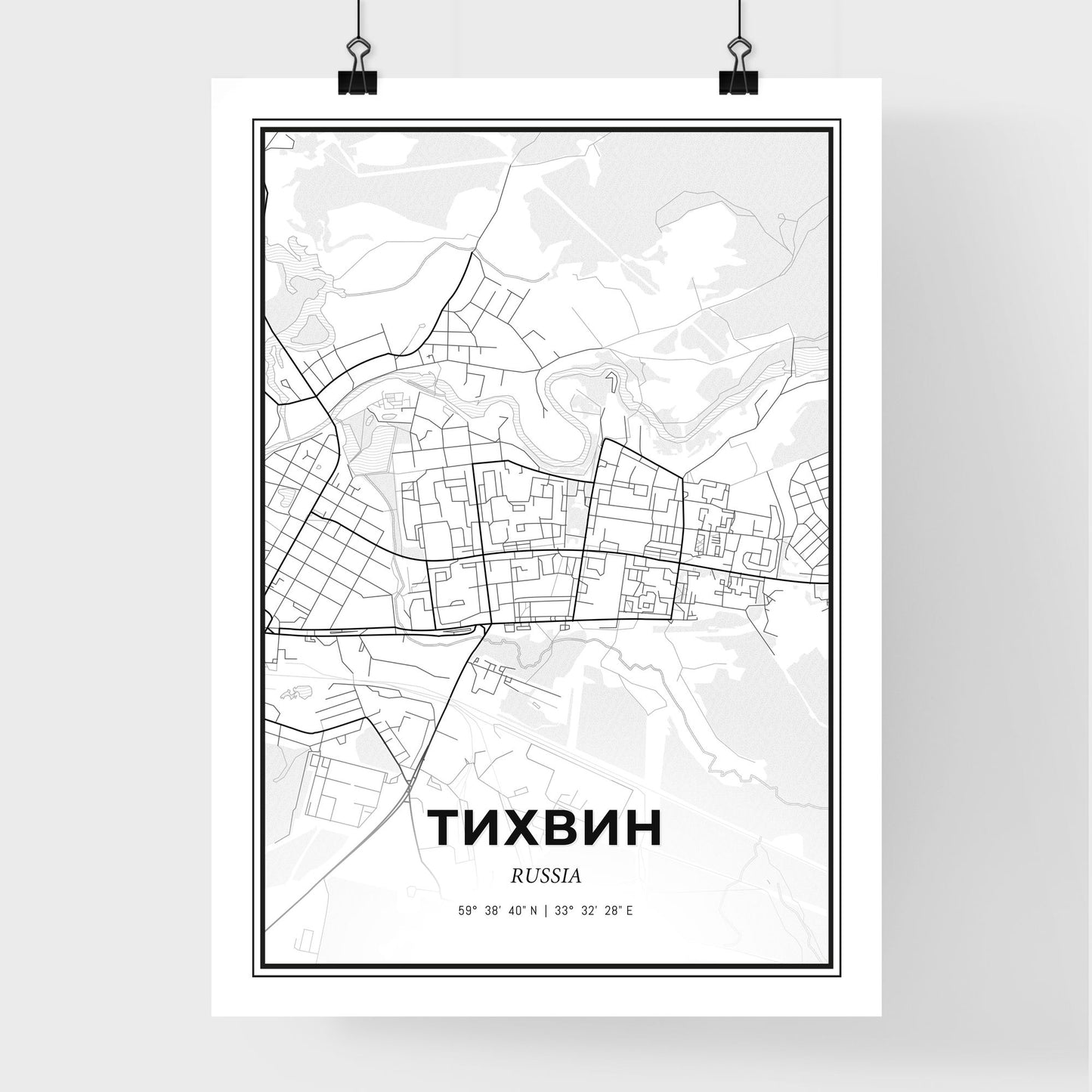 Tikhvin Russia - Premium City Map Poster