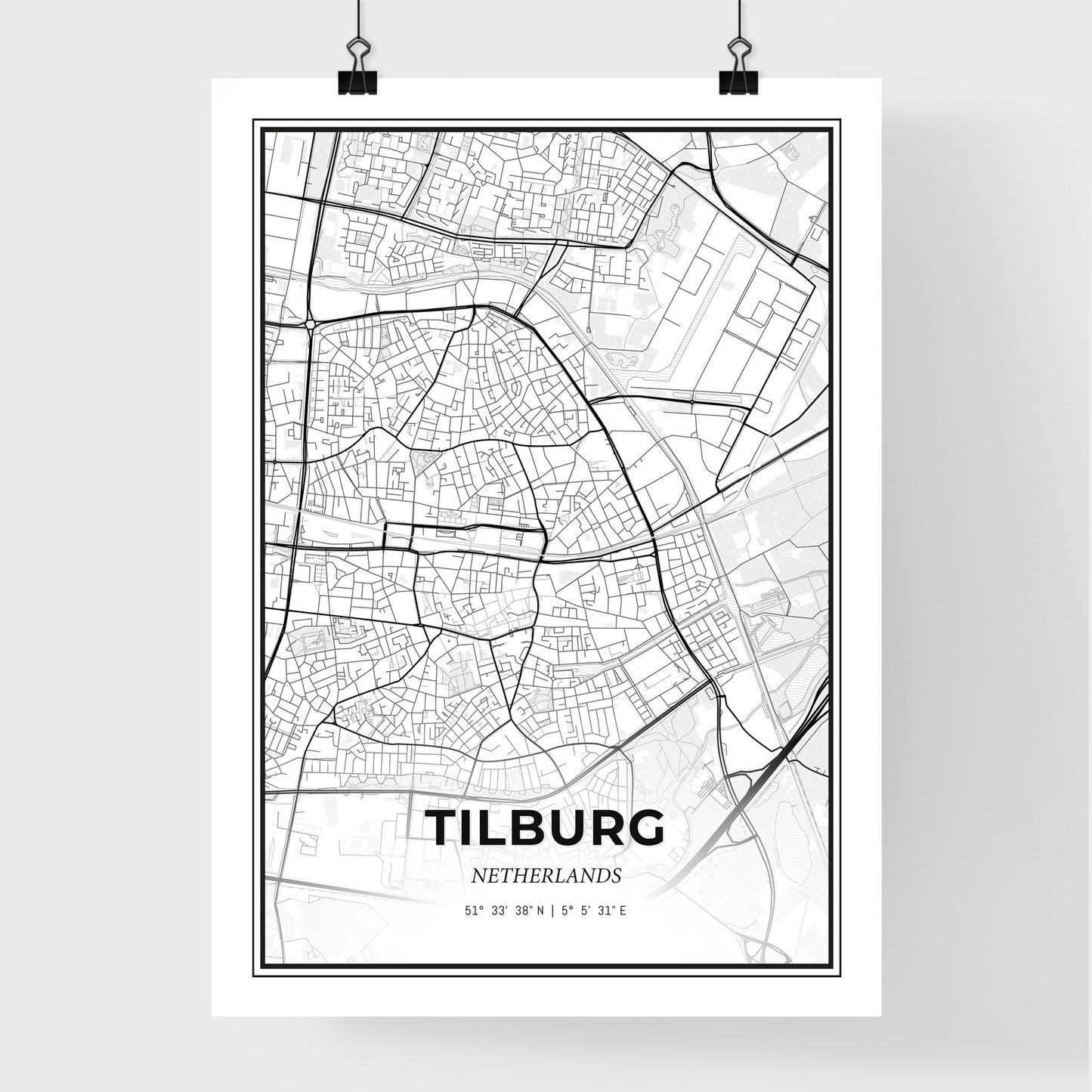  Tilburg Netherlands - Premium City Map Poster