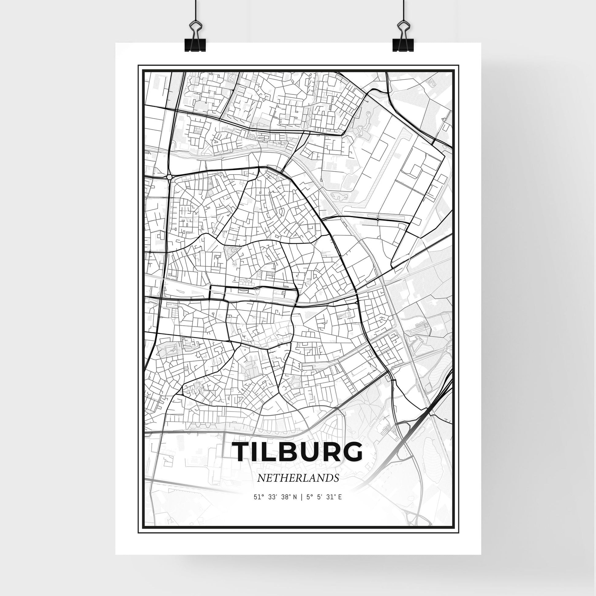  Tilburg Netherlands - Premium City Map Poster