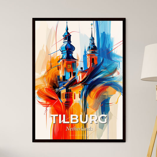 Vibrant Tilburg, Netherlands - A Painting Of A Building With Towers