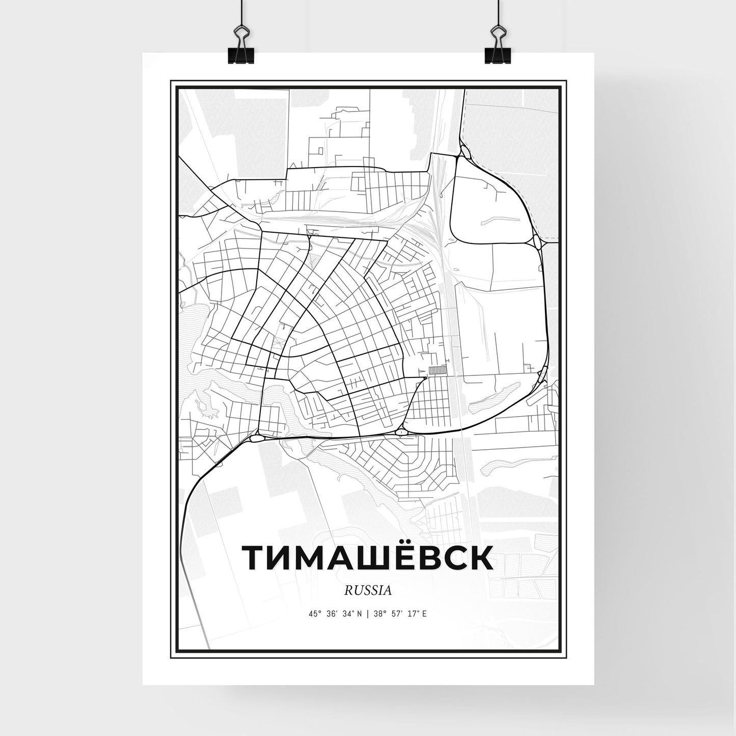 Timashyovsk Russia - Premium City Map Poster