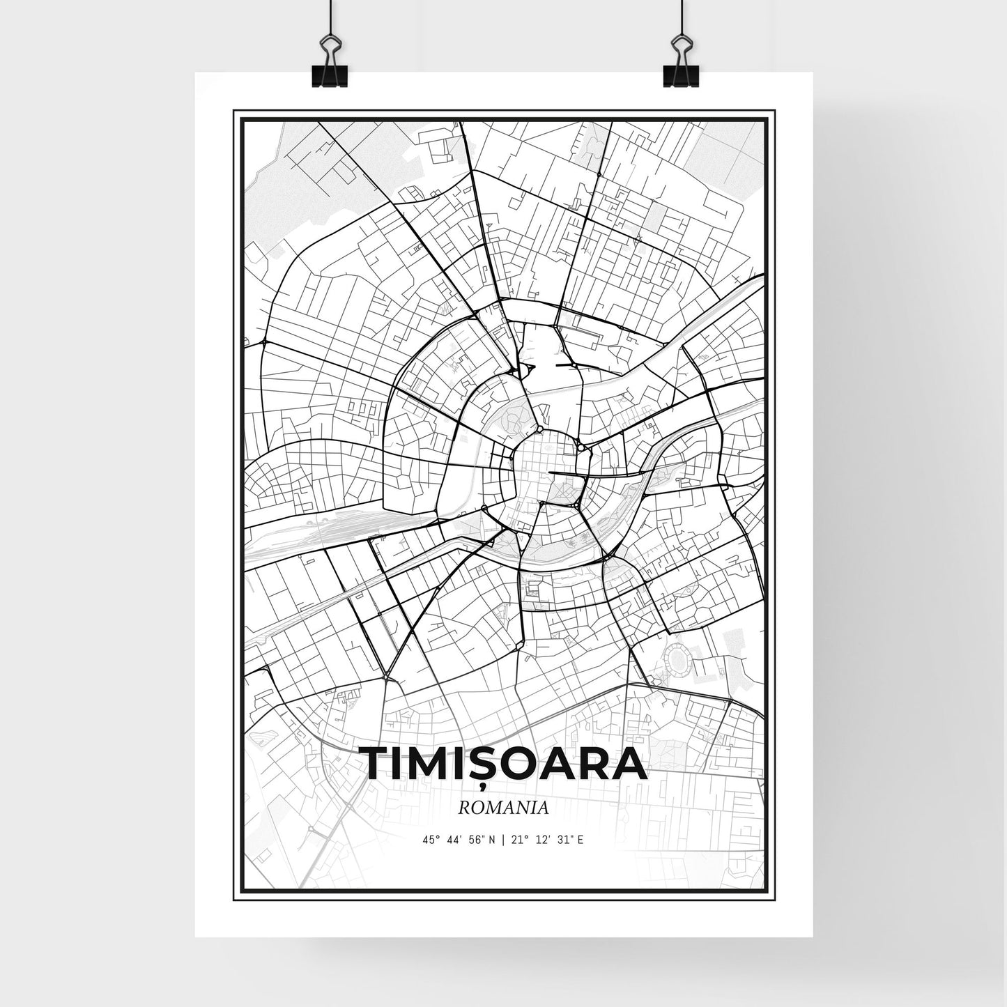 Timișoara Romania - Premium City Map Poster