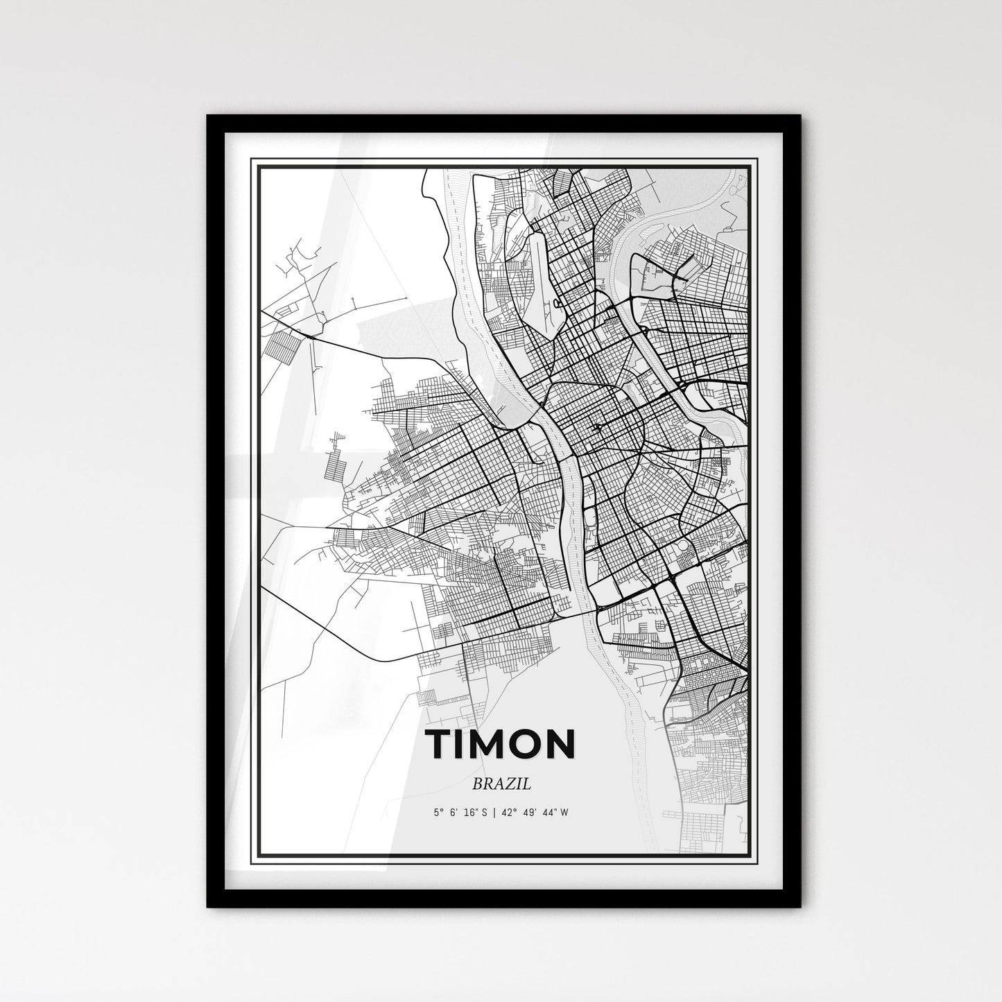 Timon Brazil - Scandinavian Style City Map for Modern Home Decor