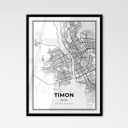 Timon Brazil - Scandinavian Style City Map for Modern Home Decor