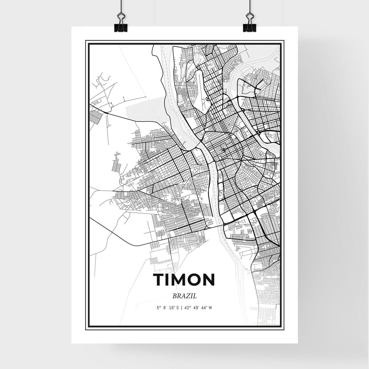 Timon Brazil - Premium City Map Poster