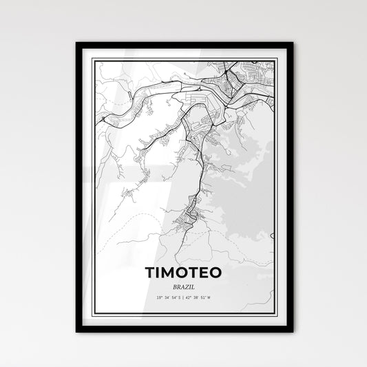 Timoteo Brazil - Scandinavian Style City Map for Modern Home Decor