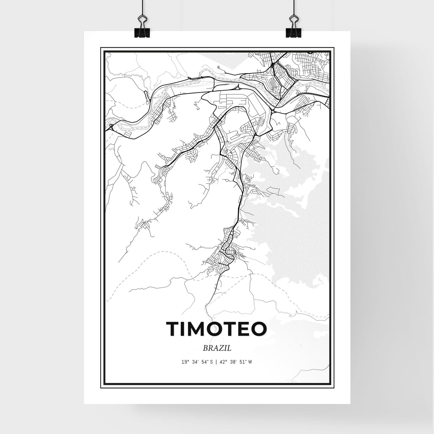 Timoteo Brazil - Premium City Map Poster