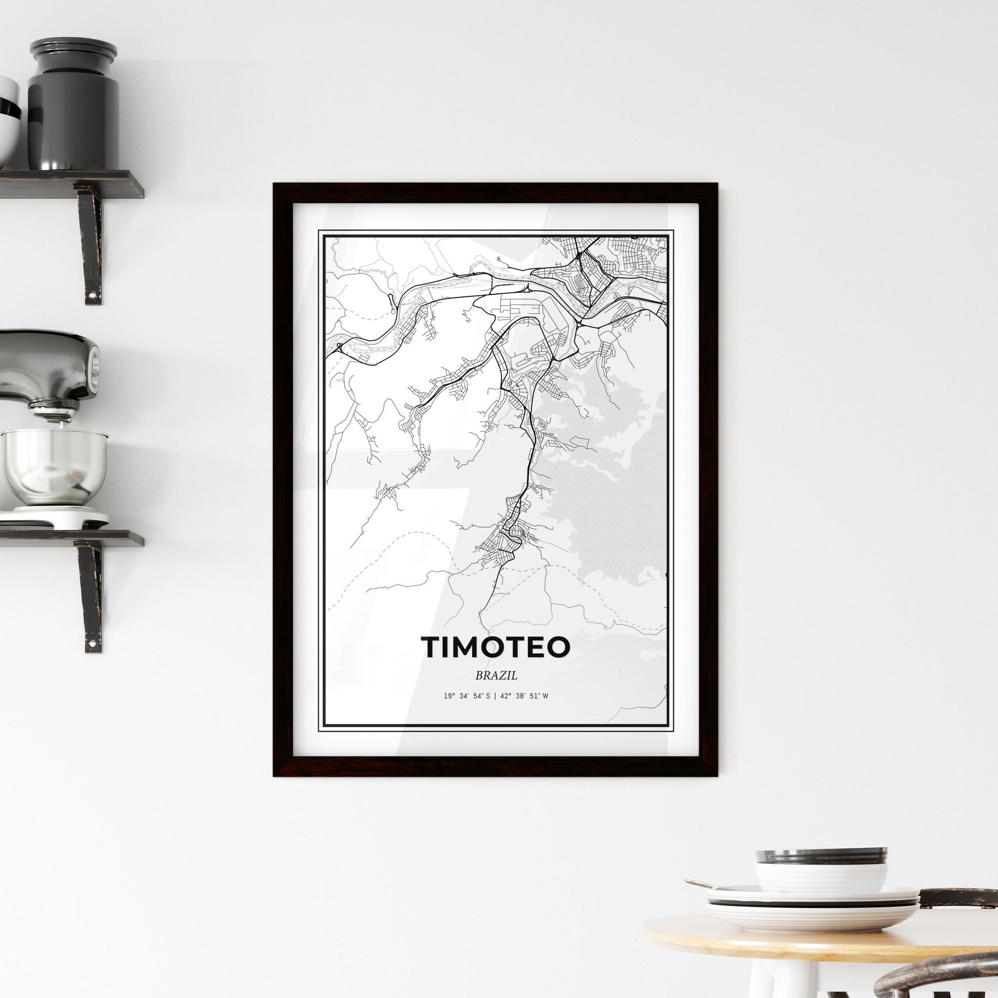 Timoteo Brazil - Minimal City Map