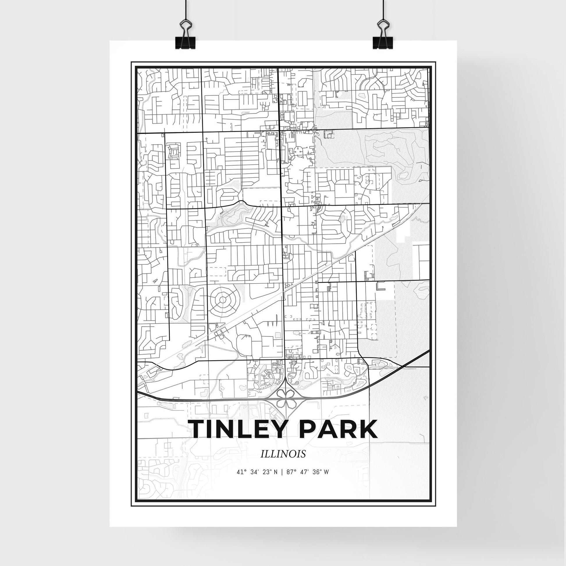 Tinley Park Illinois - Premium City Map Poster