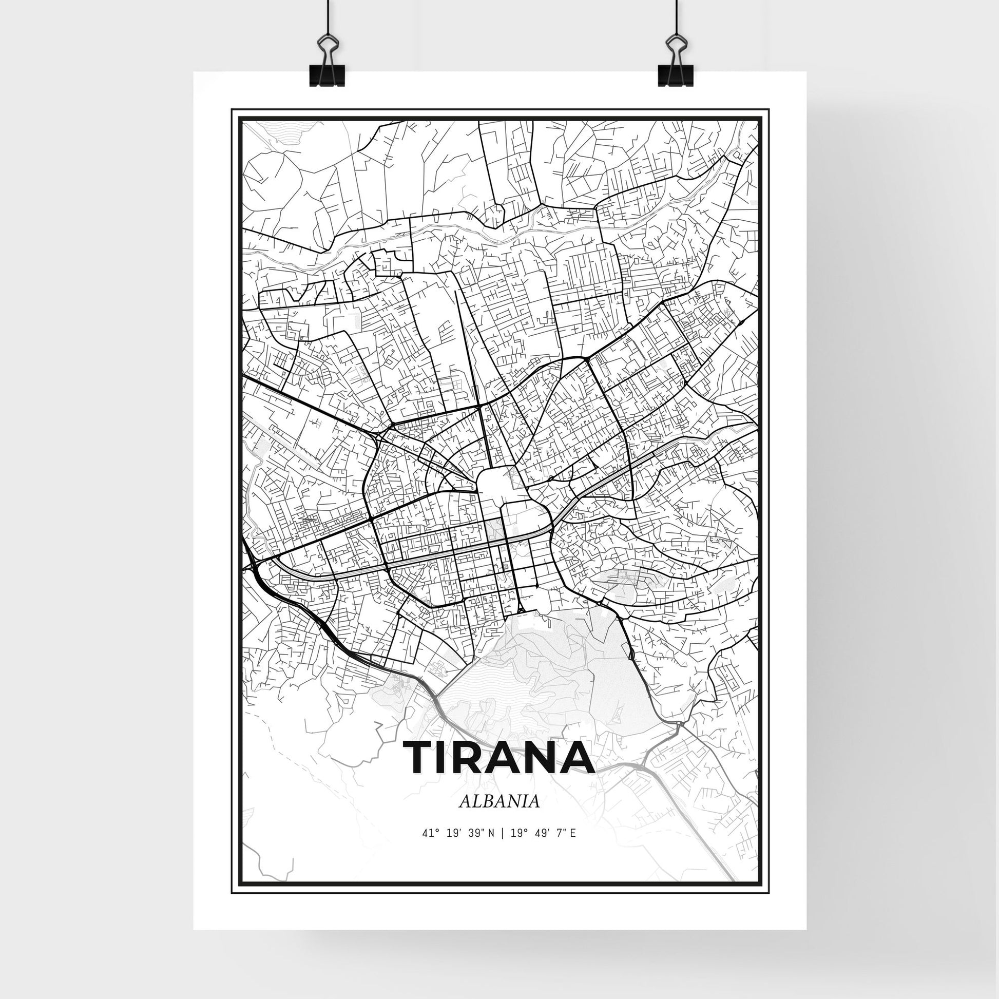 Tirana Albania - Premium City Map Poster