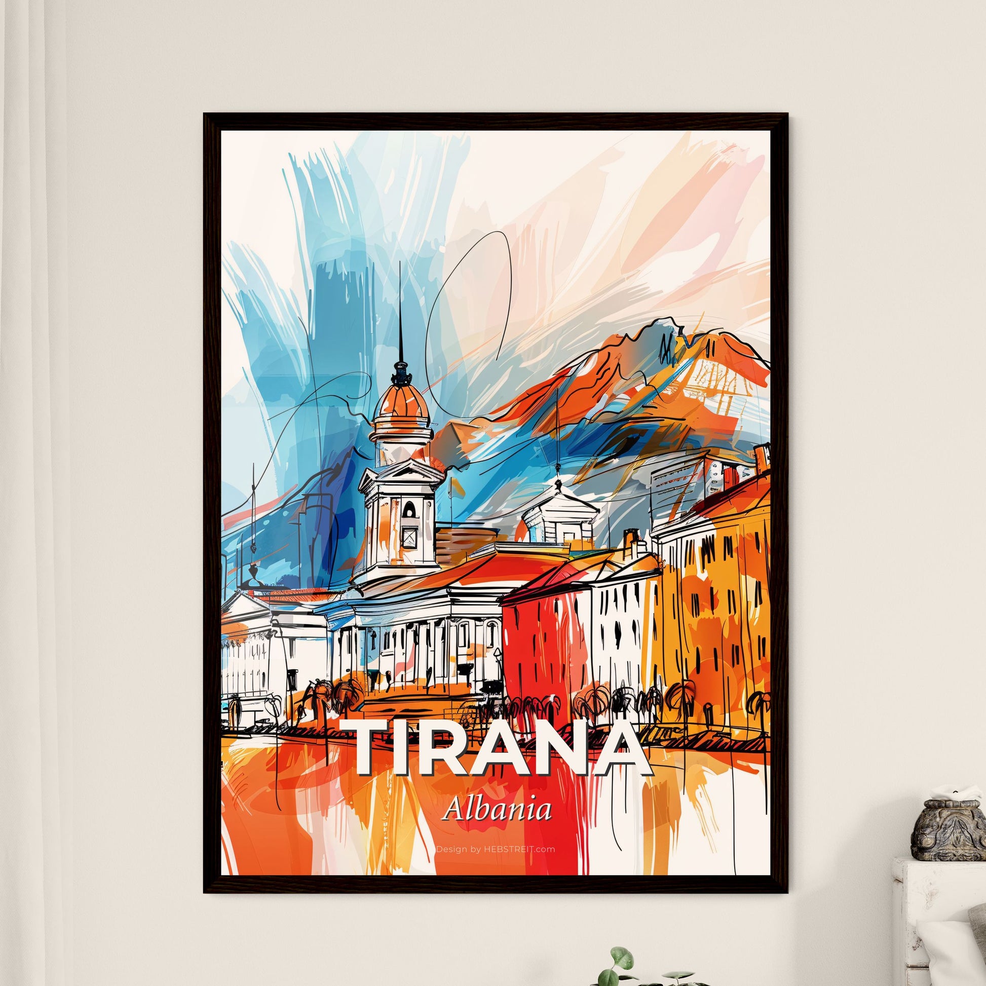 Vibrant Tirana, Albania - A Painting Of A City