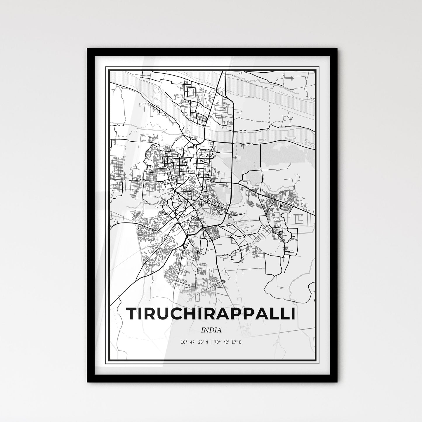 Tiruchirappalli India - Scandinavian Style City Map for Modern Home Decor