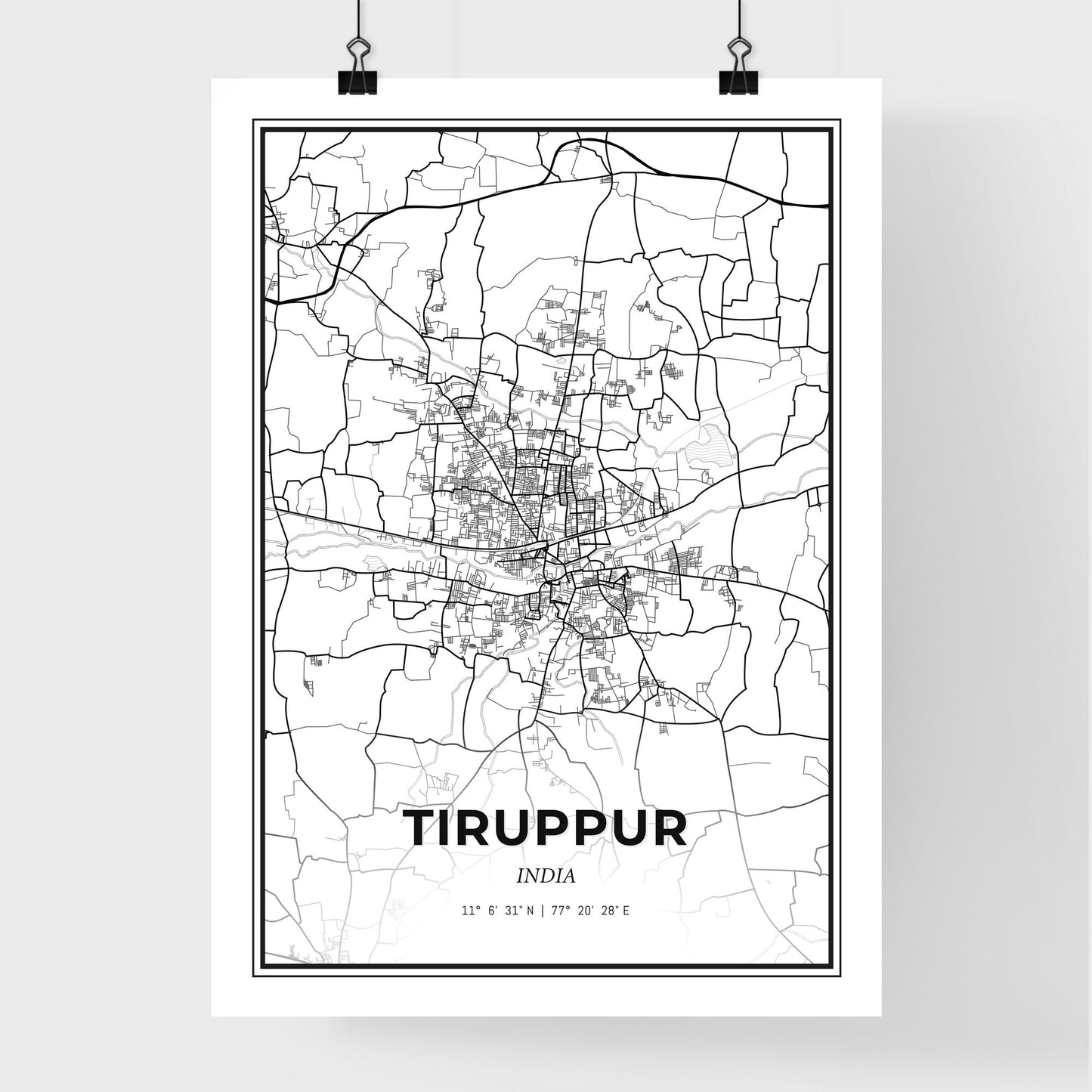 Tiruppur India - Premium City Map Poster