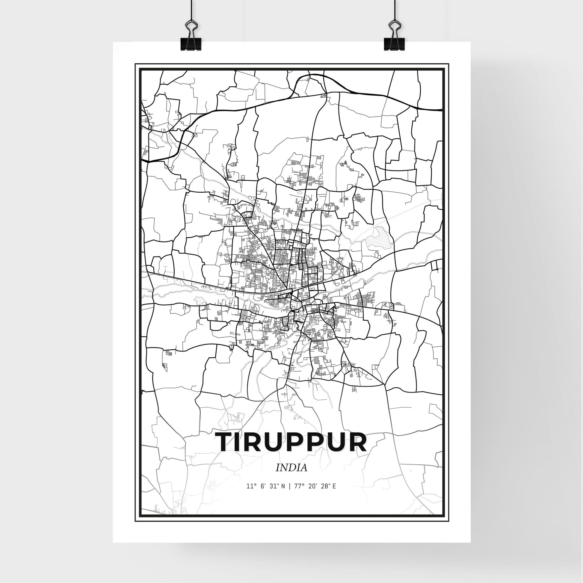 Tiruppur India - Premium City Map Poster