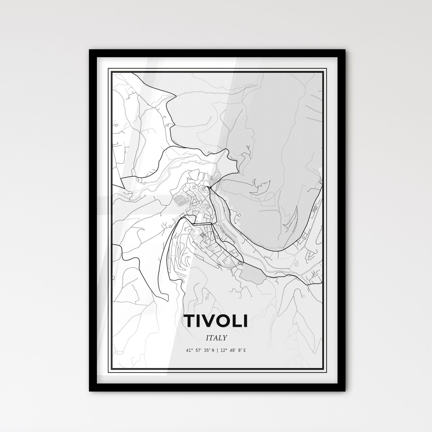 Tivoli Italy - Scandinavian Style City Map for Modern Home Decor