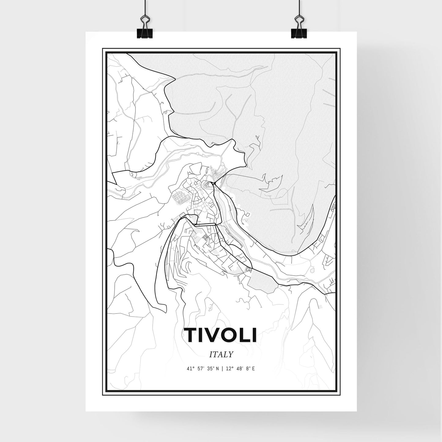 Tivoli Italy - Premium City Map Poster