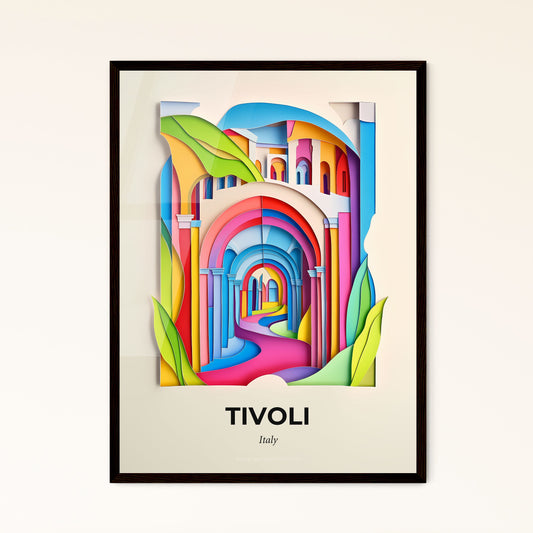 Vivid Tivoli, Italy - a colorful paper cut of a building