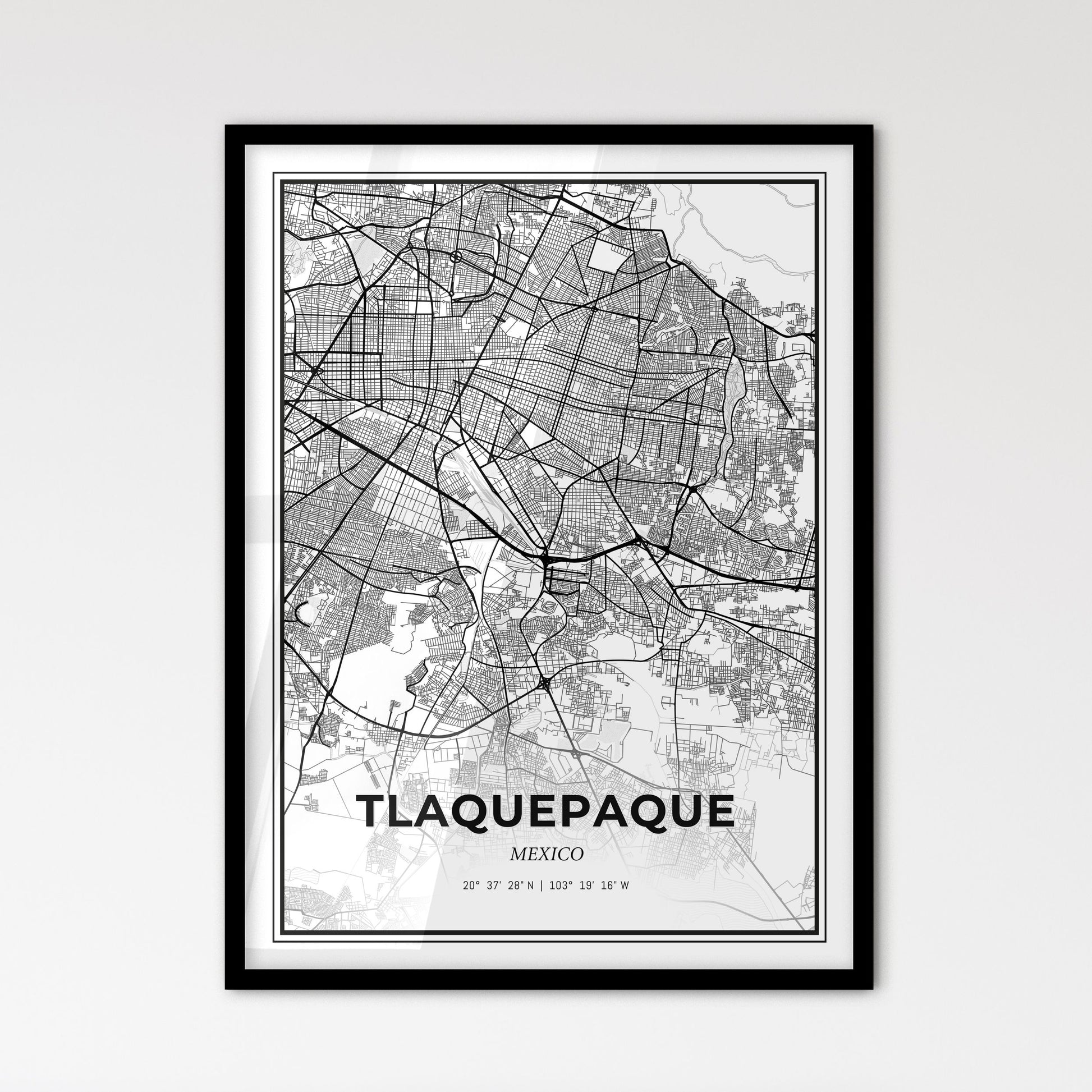 Tlaquepaque Mexico - Scandinavian Style City Map for Modern Home Decor