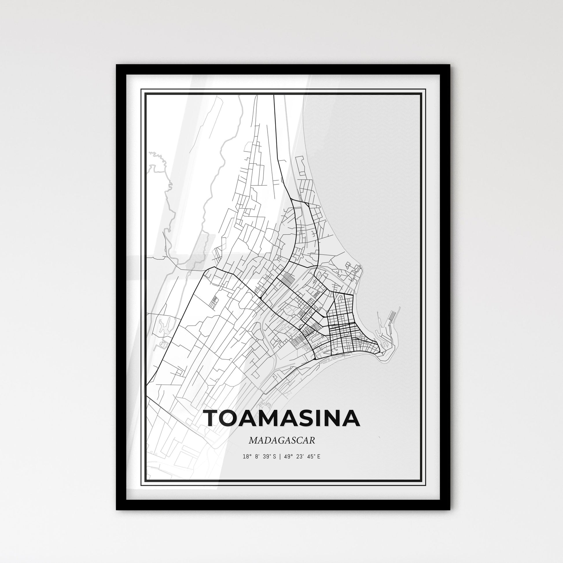 Toamasina Madagascar - Scandinavian Style City Map for Modern Home Decor