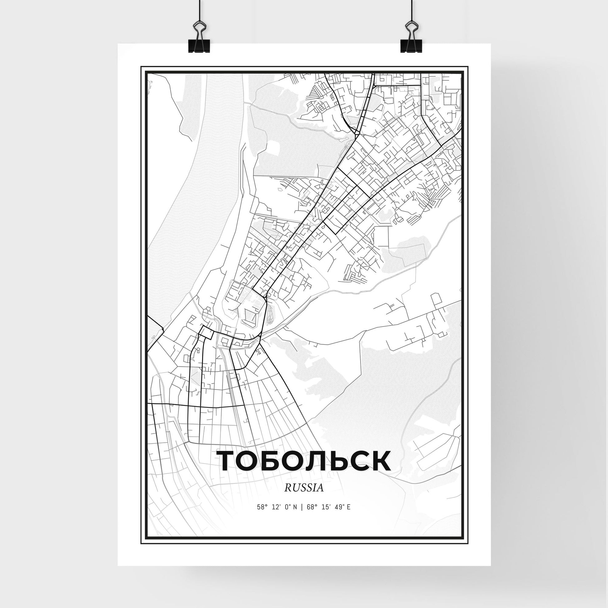 Tobolsk Russia - Premium City Map Poster