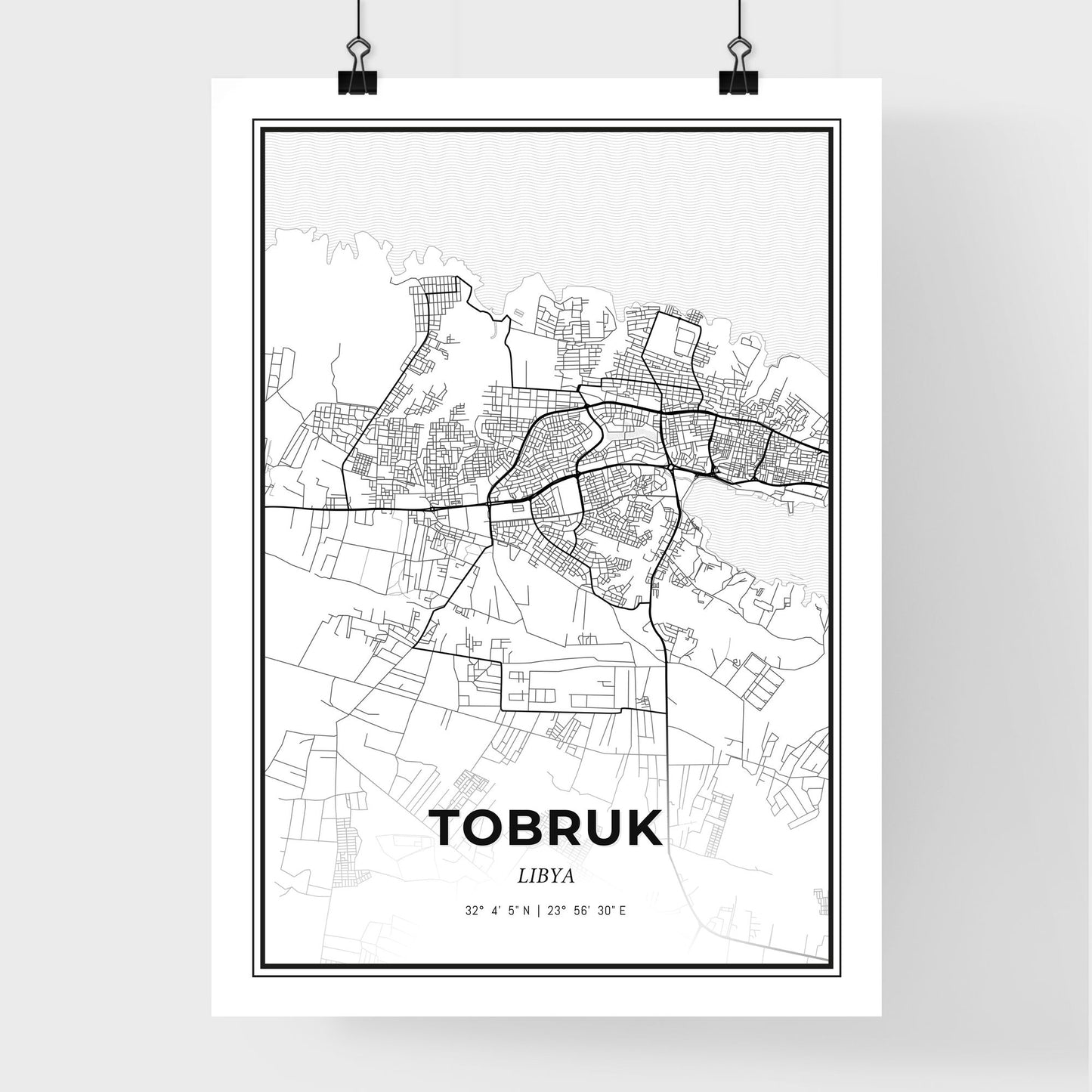 Tobruk Libya - Premium City Map Poster