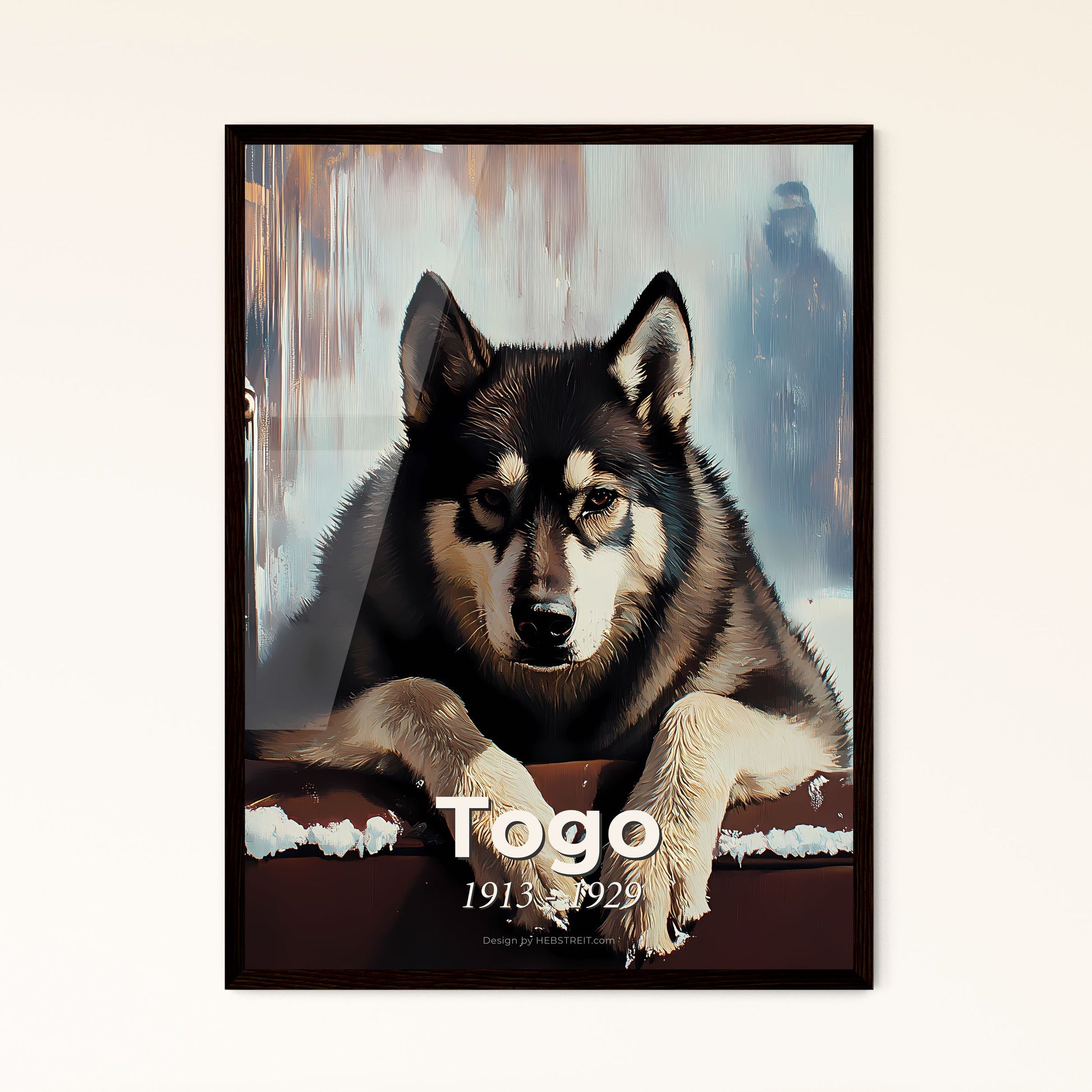 Portrait of Togo, 1913 - 1929. Impressionistic painting of a dog lying on a window ledge.