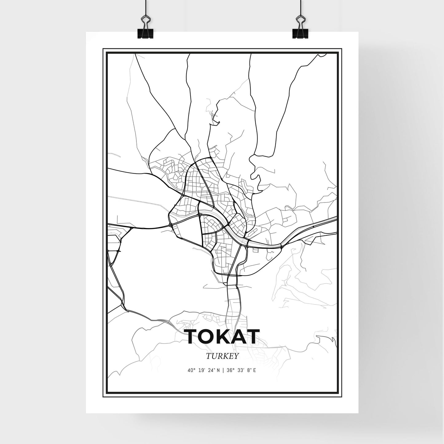 Tokat Turkey - Premium City Map Poster