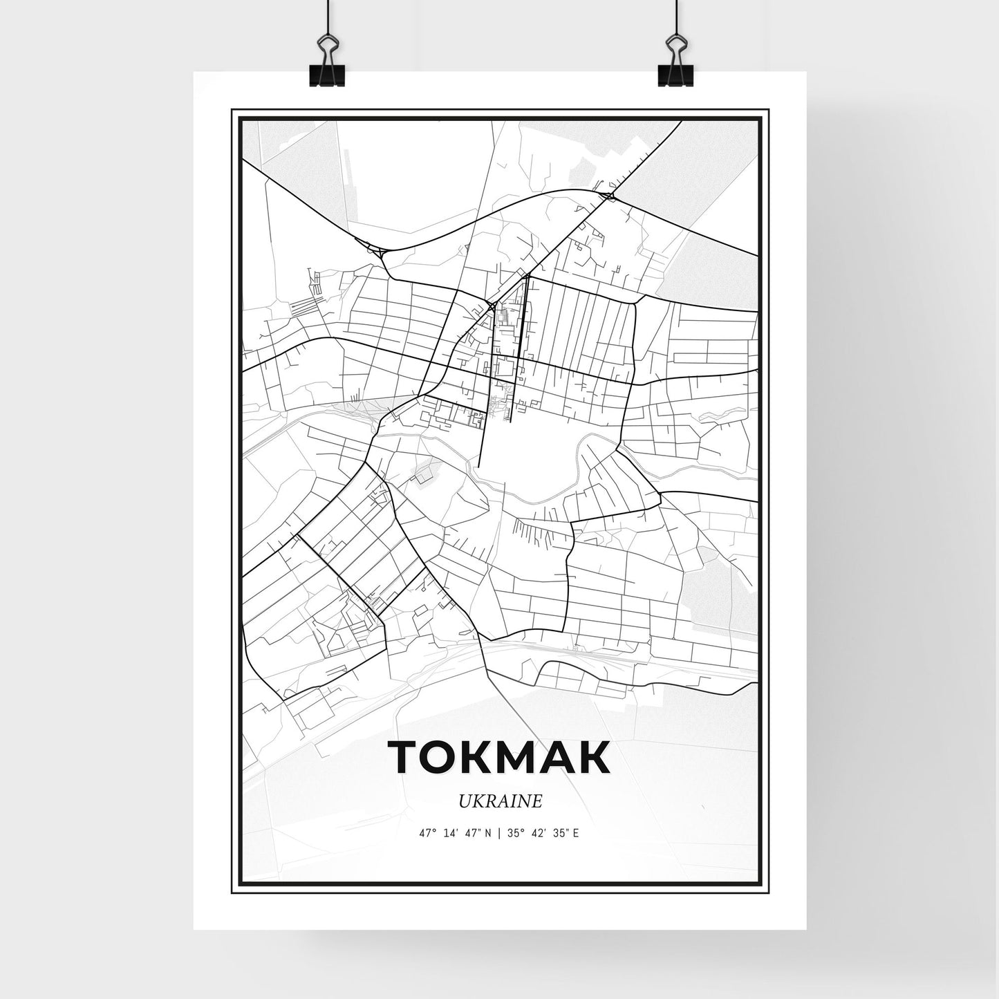 Tokmak Ukraine - Premium City Map Poster