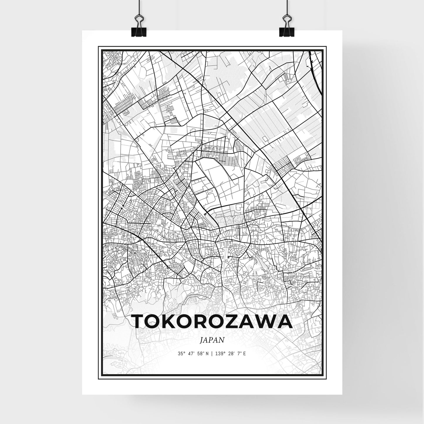 Tokorozawa Japan - Premium City Map Poster