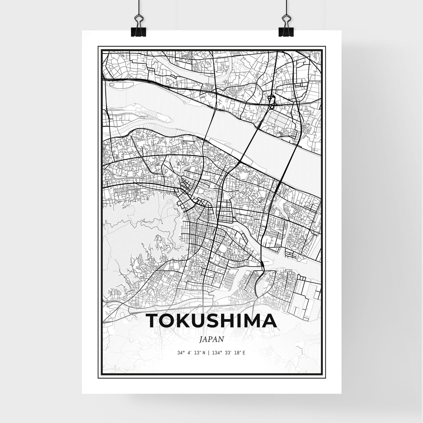 Tokushima Japan - Premium City Map Poster