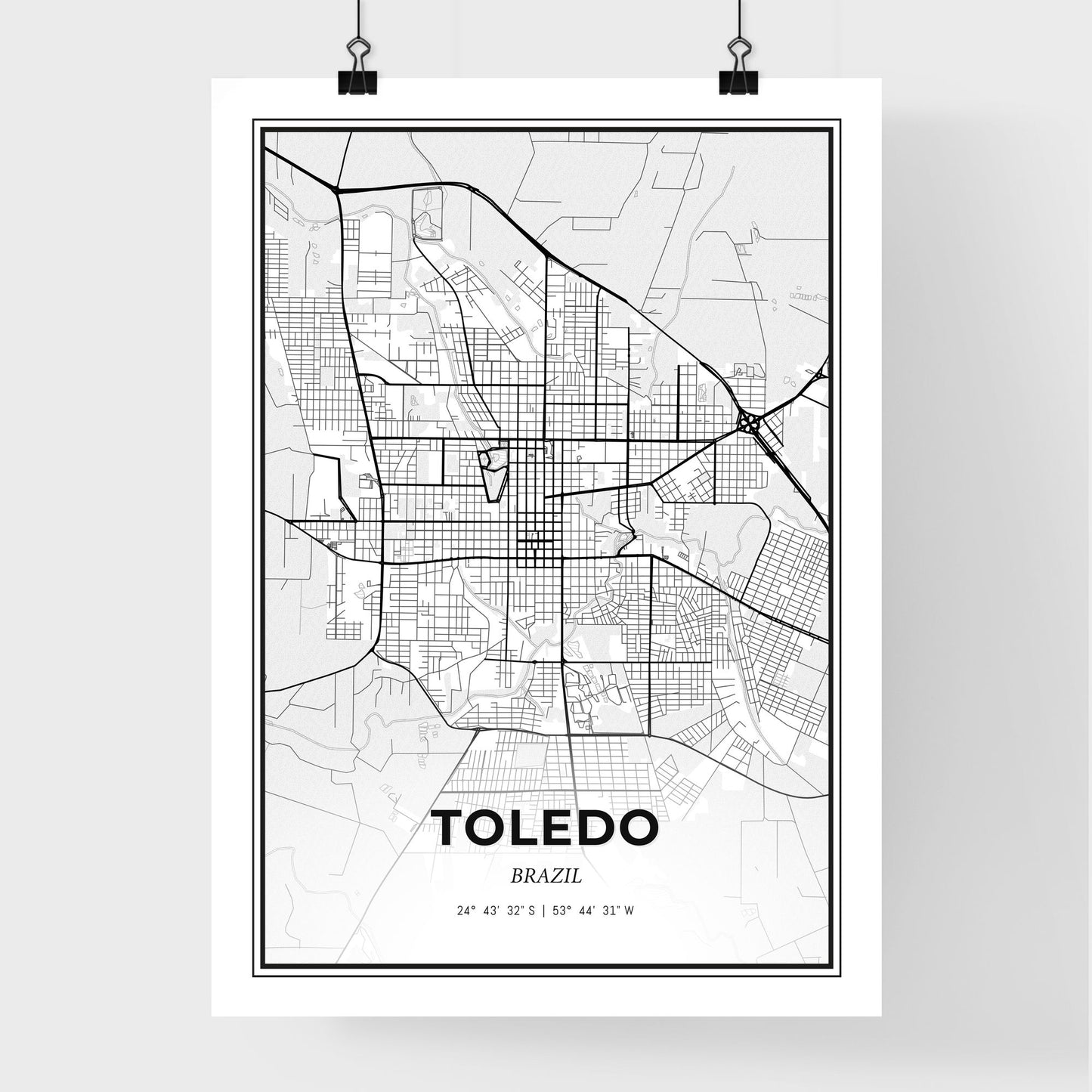 Toledo Brazil - Premium City Map Poster