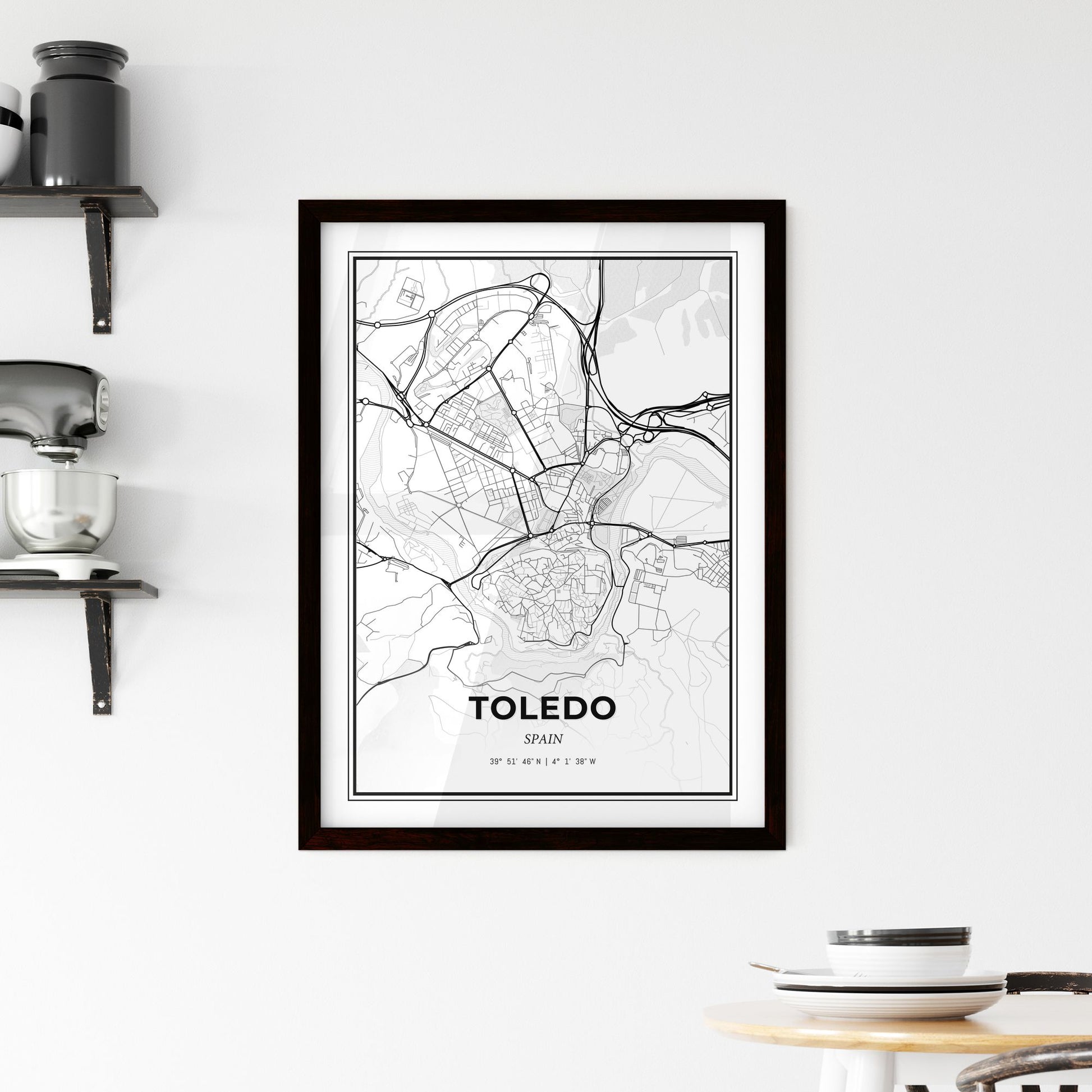 Toledo Spain - Minimal City Map